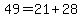 49+=+21%2B28