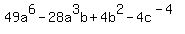 49a%5E6-28a%5E3b%2B4b%5E2-4c%5E%28-4%29