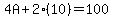 4A%2B2%2810%29=100