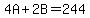 4A%2B2B=244