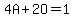 4A%2B2O=1.00