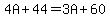 4A%2B44=3A%2B60