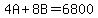 4A%2B8B=6800