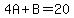 4A%2BB=20