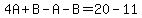 4A%2BB-A-B=20-11
