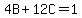 4B%2B12C=1