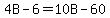 4B+-+6+=+10B+-+60