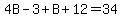 4B-3%2BB%2B12=34