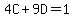 4C%2B9D=1