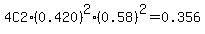 4C2%2A%280.420%29%5E2%280.58%29%5E2+=+0.356