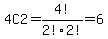 4C2+=+4%21%2F2%212%21+=+6