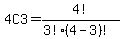 4C3+=+4%21%2F%283%21%284-3%29%21%29