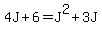 4J+%2B+6+=+J%5E2+%2B+3J
