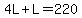 4L%2BL=220