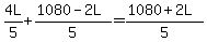 4L%2F5%2B%281080-2L%29%2F5=%281080%2B2L%29%2F5