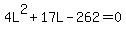 4L%5E2%2B17L-262=0
