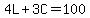 4L+%2B3C+=100