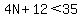 4N%2B12%3C35