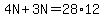 4N%2B3N=28%2A12