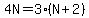 4N=3%28N%2B2%29