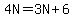 4N=3N%2B6