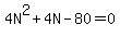 4N%5E2%2B4N-80=0