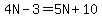 4N-3=5N%2B10
