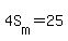 4S%5Bm%5D+=+25