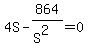 4S-864%2F%28S%5E2%29+=+0