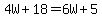 4W%2B18=6W%2B5