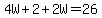 4W%2B2%2B2W=26