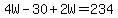 4W-30%2B2W=234