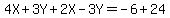 4X%2B3Y%2B2X-3Y=-6%2B24
