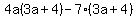 4a%283a%2B4%29-7%283a%2B4%29
