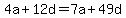 4a%2B+12d=7a%2B+49d