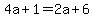4a%2B1=2a%2B6