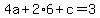 4a%2B2%2A6%2Bc=3