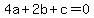 4a%2B2b%2Bc=0