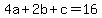 4a%2B2b%2Bc=16