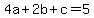 4a%2B2b%2Bc=5