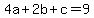 4a%2B2b%2Bc=9