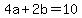 4a%2B2b=10