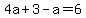 4a%2B3-a+=+6
