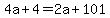 4a%2B4=2a%2B101