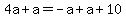 4a%2Ba=-a%2Ba%2B10