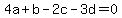 4a%2Bb-2c-3d=0