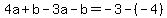 4a%2Bb-3a-b=-3-%28-4%29