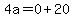 4a=0%2B20