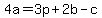 4a=3p%2B2b-c