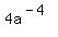4a%5E%28-4%29